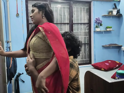 saree Mallu girl hot red half